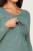 Green Brushed Knit Long Sleeve Wrap Nursing Dress sold by Pinkblush