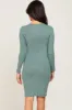 Green Brushed Knit Long Sleeve Wrap Nursing Dress sold by Pinkblush