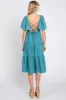 Teal Tiered Criss Cross Back Midi Dress sold by Pinkblush