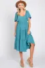 Teal Tiered Criss Cross Back Midi Dress sold by Pinkblush