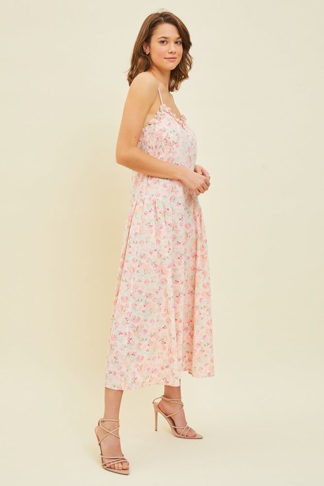Apricot Dropped Waist Flare Midi Dress sold by Pinkblush product image thumbnail 2