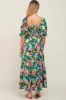 Green Floral Smocked Puff Sleeve Maternity Maxi Dress sold by Pinkblush