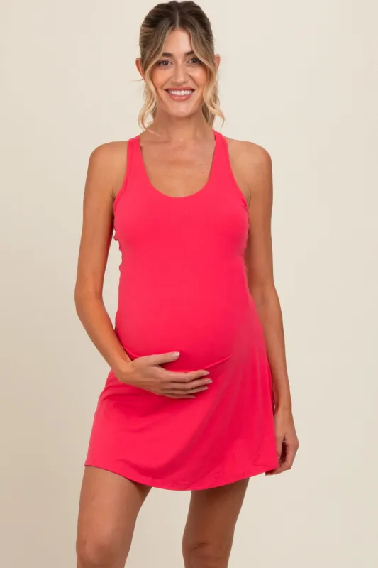 Pink Tennis Racerback Maternity Romper Dress sold by Pinkblush