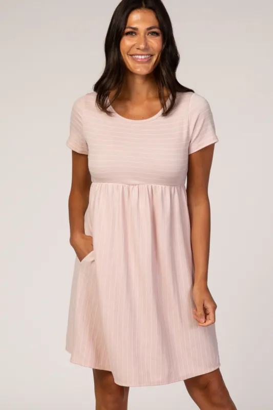 Pink Striped Babydoll Dress sold by Pinkblush