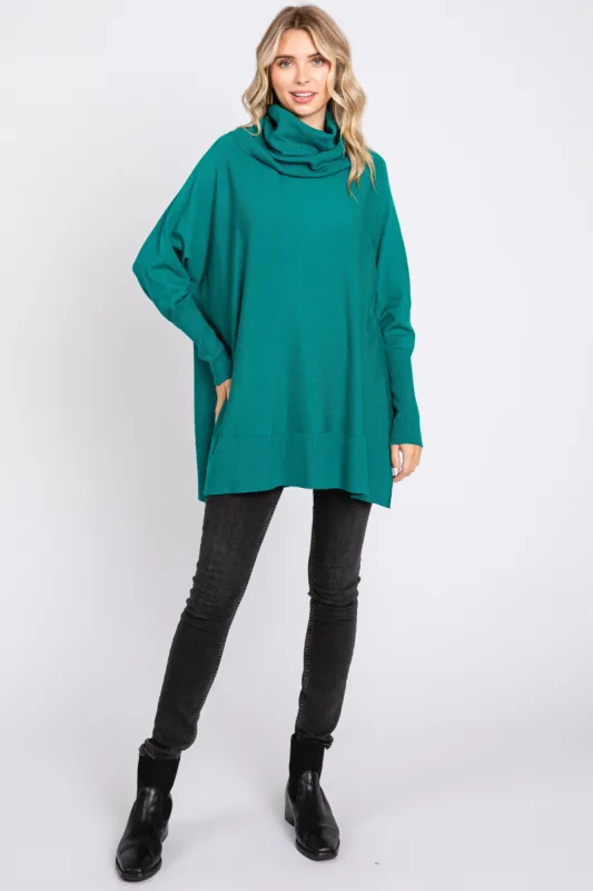 Forest Green Cowl Neck Dolman Sleeve Sweater sold by Pinkblush