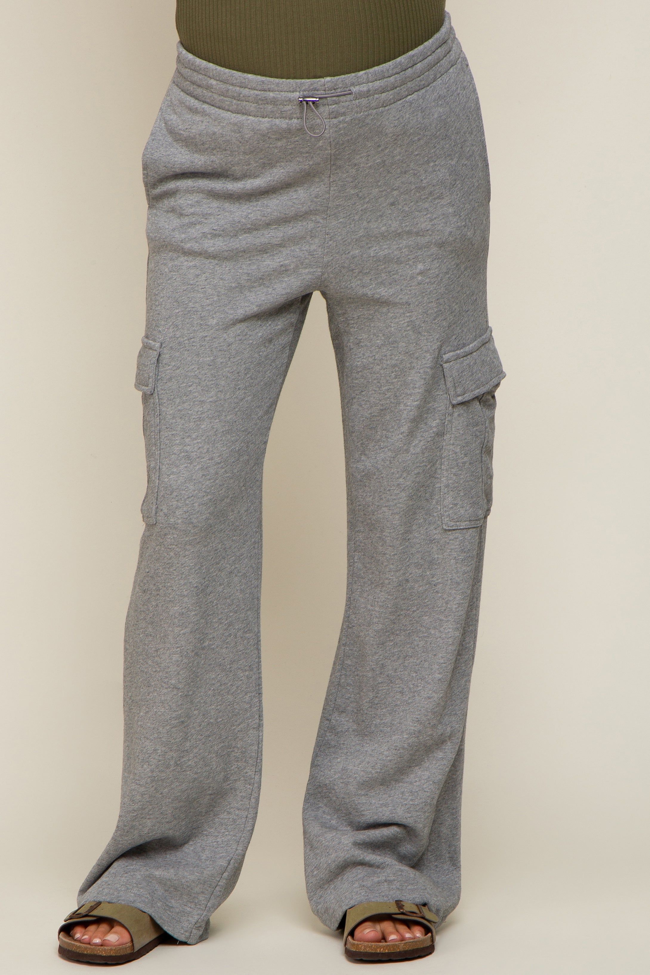 Grey Pocketed Maternity Lounge Pants sold by Pinkblush product image thumbnail 2