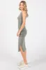 Olive Sleeveless Ribbed Ruched Dress sold by Pinkblush