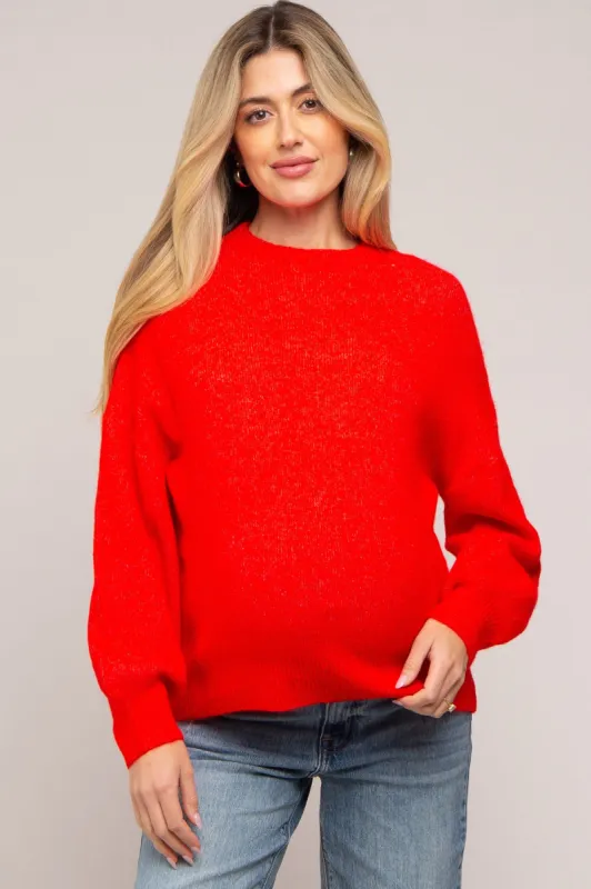 Red Bubble Sleeve Maternity Sweater sold by Pinkblush