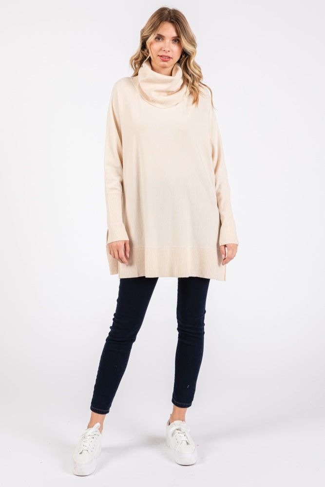 Cream Cowl Neck Dolman Sleeve Sweater sold by Pinkblush
