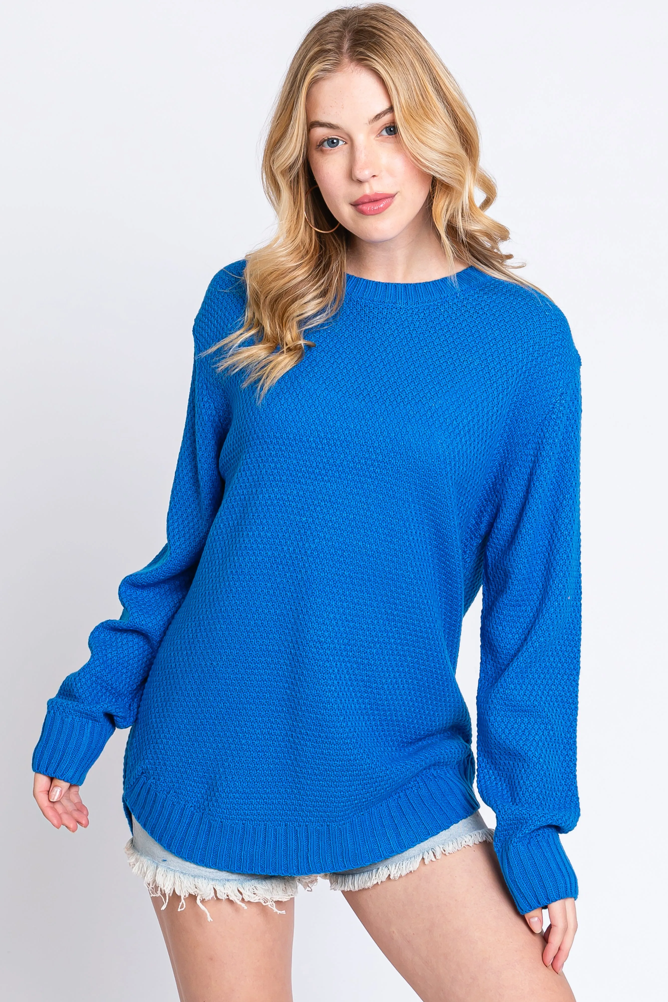 Blue Knit Pullover Sweater sold by Pinkblush product image thumbnail 2