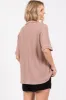 Mocha Ribbed Collared Top sold by Pinkblush