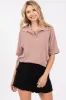Mocha Ribbed Collared Top sold by Pinkblush