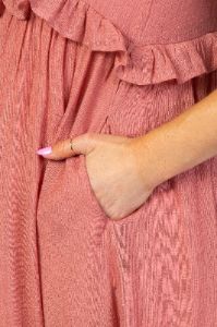 Mauve Halter Neck Ruffle Trim Maternity Maxi Dress sold by Pinkblush