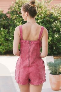 Berry Ribbon Detail Overall Romper sold by Pinkblush