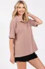 Mocha Ribbed Collared Top sold by Pinkblush