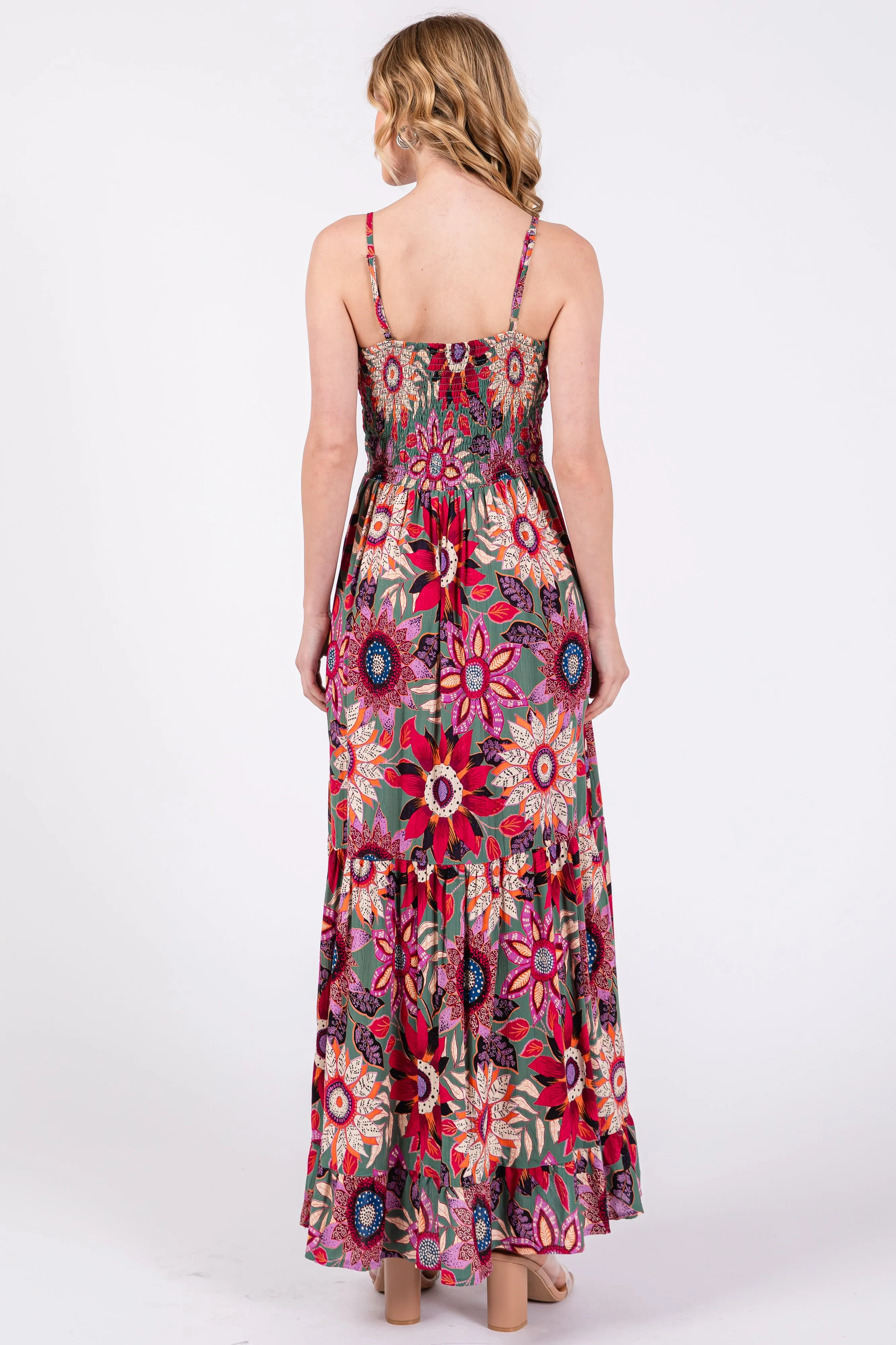 Multicolor Floral Front Twist Maxi Dress sold by Pinkblush product image thumbnail 3