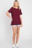 Burgundy Oversized Short Sleeve Top sold by Pinkblush