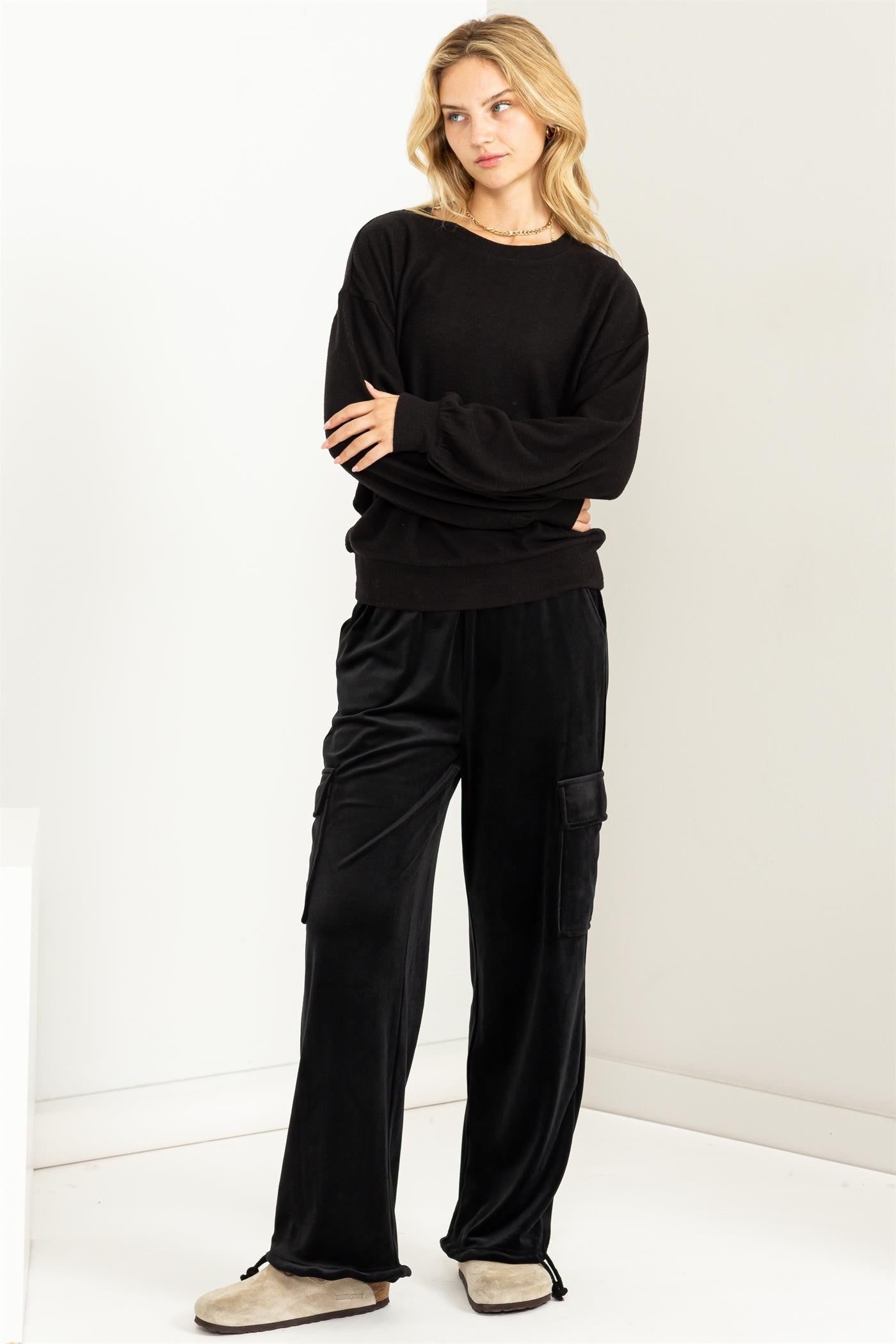 Black Soft Knit Pullover Top sold by Pinkblush product image thumbnail 2
