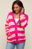 Pink Striped Fuzzy Maternity Cardigan sold by Pinkblush