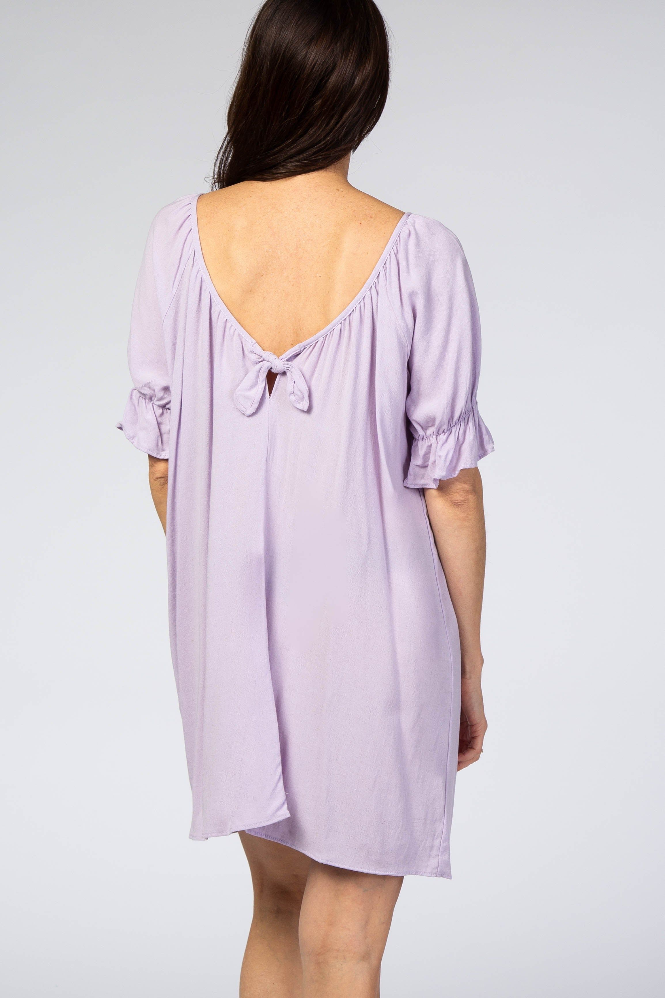 Lavender Knot Back Short Sleeve Dress sold by Pinkblush product image thumbnail 3