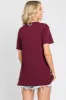 Burgundy Oversized Short Sleeve Top sold by Pinkblush
