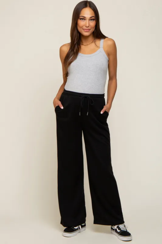 Black Wide Leg Maternity Lounge Pants sold by Pinkblush