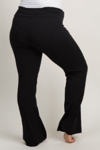 Black Foldover Plus Maternity Lounge Pants sold by Pinkblush