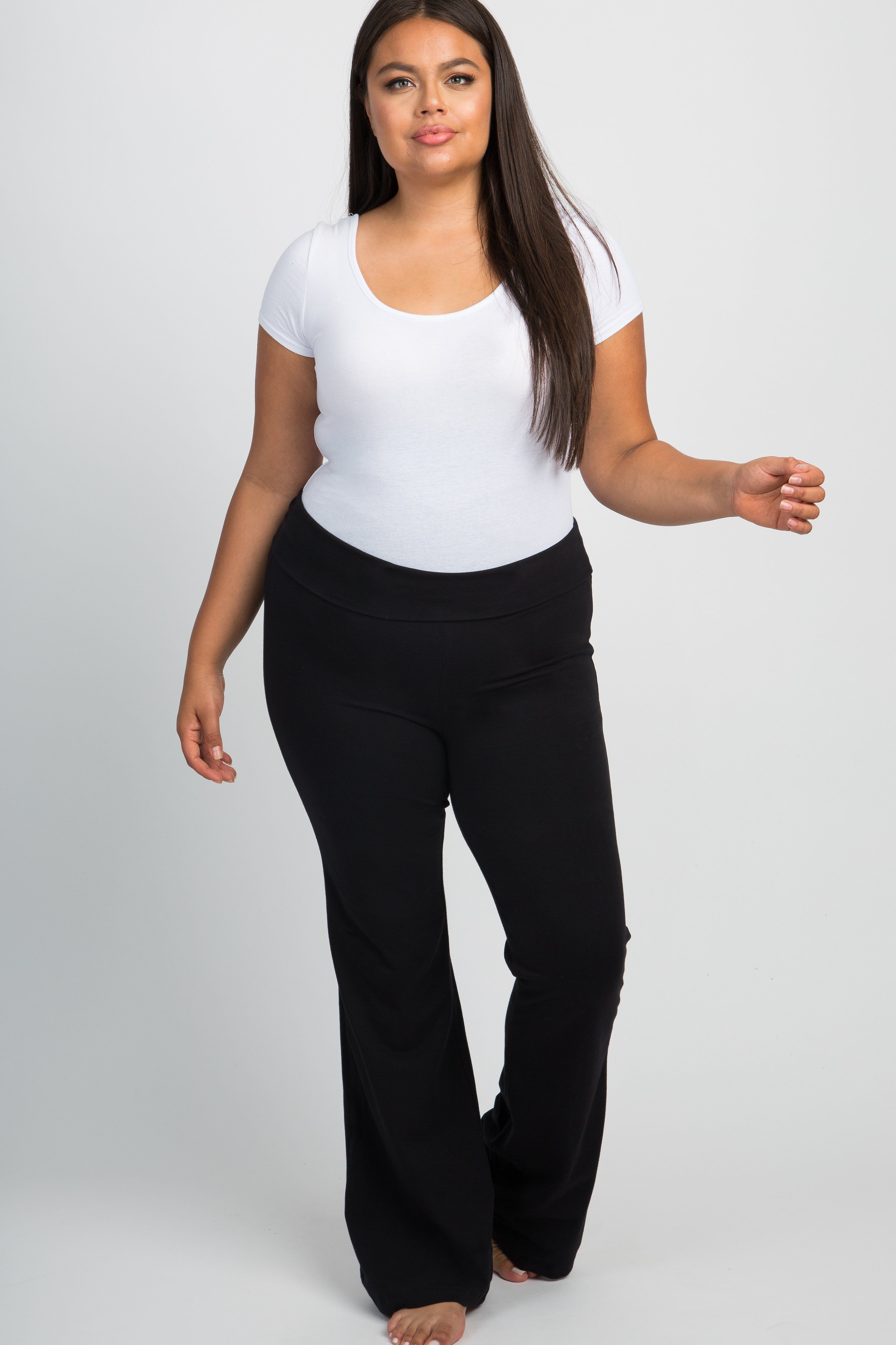 Black Foldover Plus Maternity Lounge Pants sold by Pinkblush product image thumbnail 5