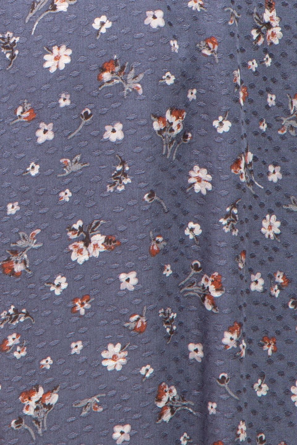 Navy Floral Ruffle Sleeve Smocked Maternity Dress sold by Pinkblush product image thumbnail 4