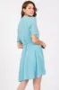 Light Blue Checkered Braided Belt Button Front Dress sold by Pinkblush