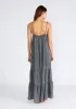Charcoal Chambray Ruffle Hem Maxi Dress sold by Pinkblush