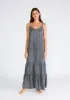 Charcoal Chambray Ruffle Hem Maxi Dress sold by Pinkblush