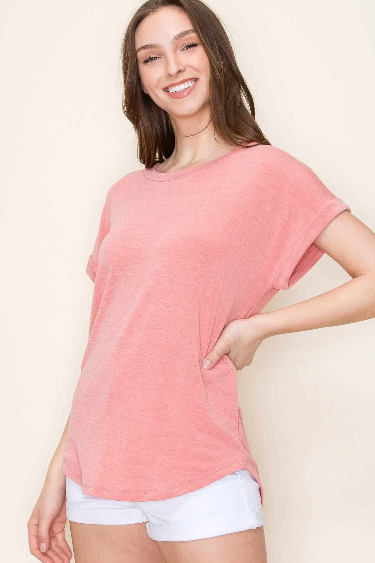 Peach Short Sleeve Terry Top sold by Pinkblush product image thumbnail 2