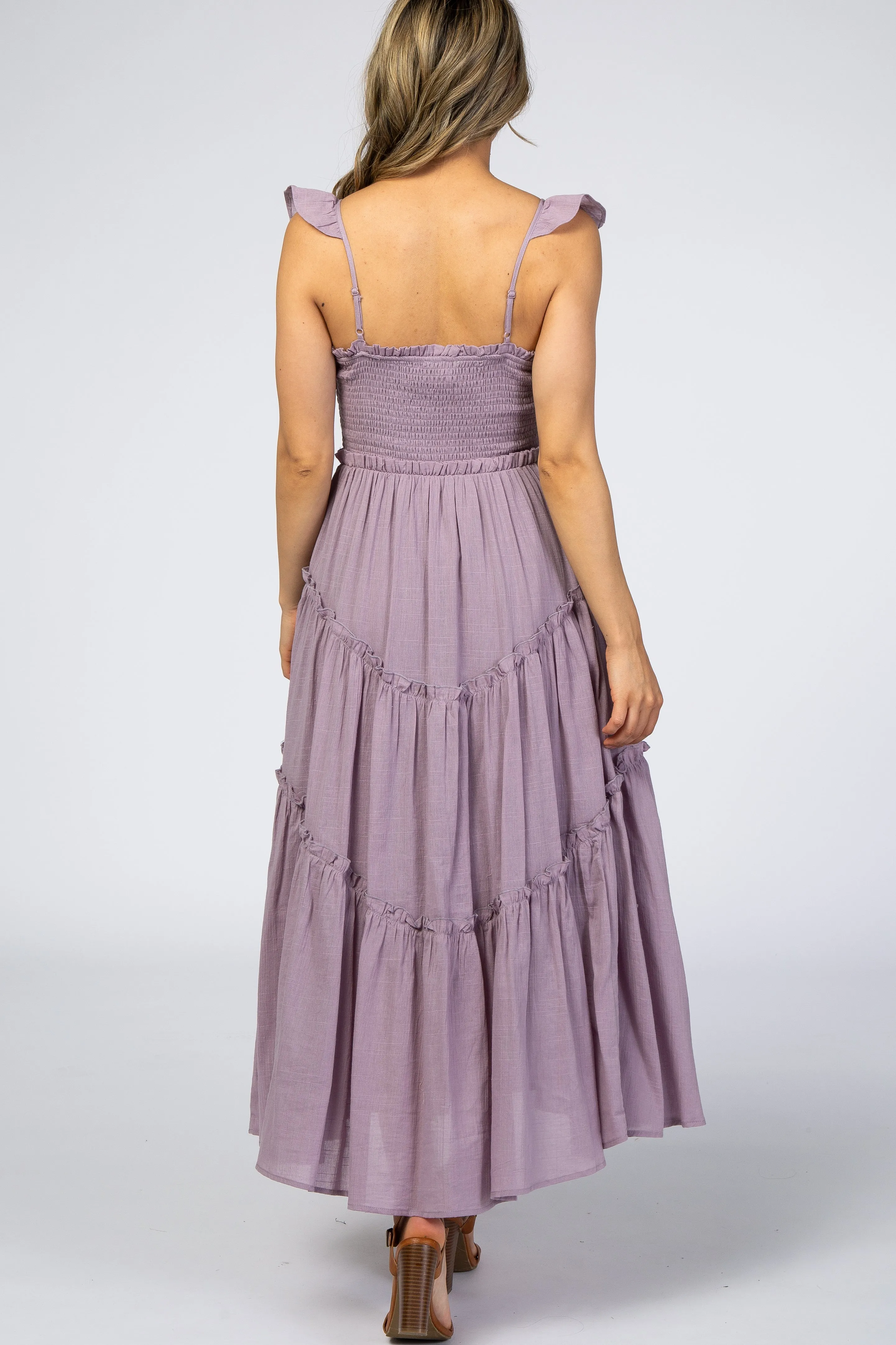 Lavender Smocked Ruffle Accent Dress sold by Pinkblush product image thumbnail 3