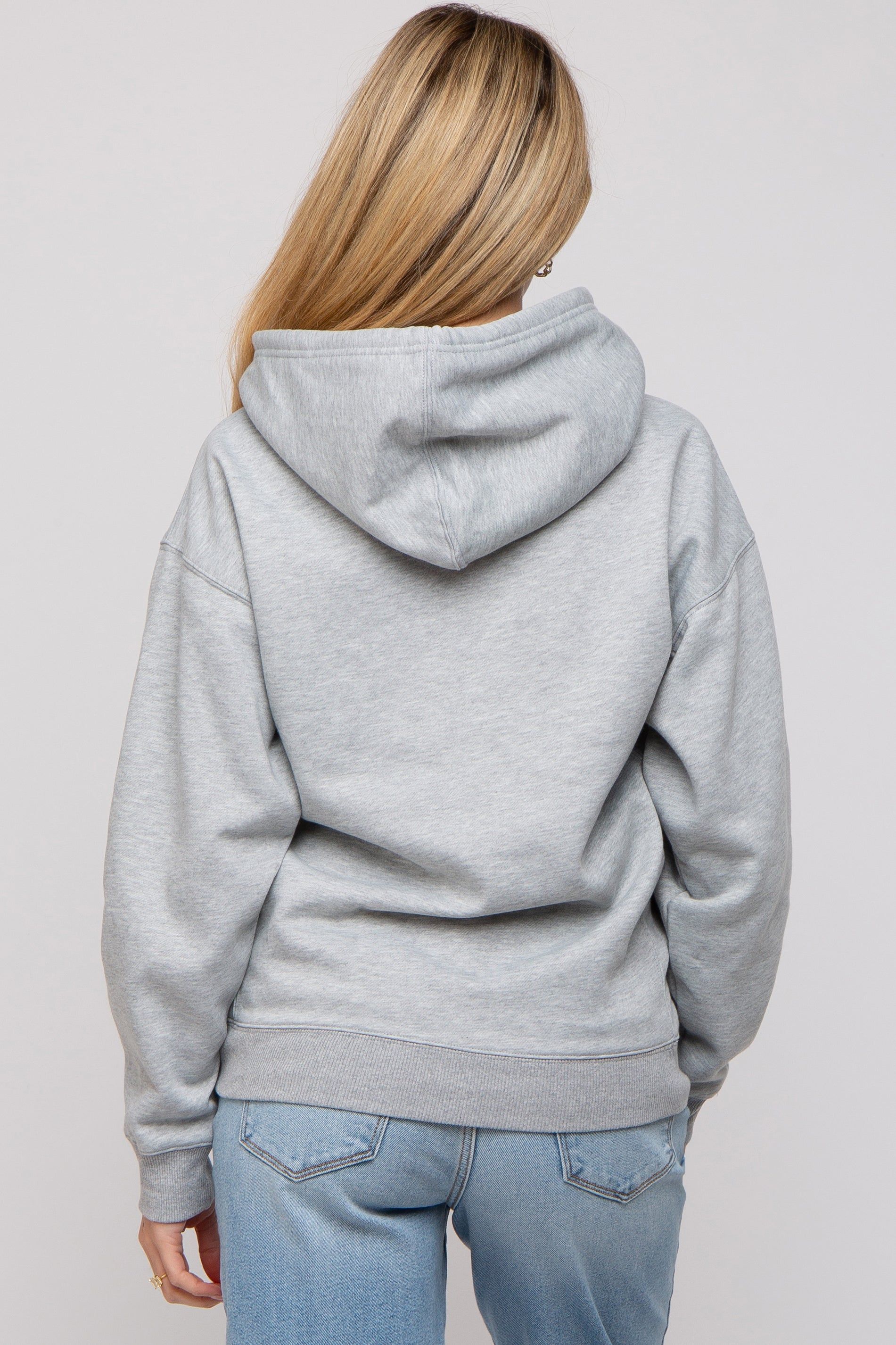 Heather Grey Basic Fleece Maternity Hoodie sold by Pinkblush product image thumbnail 3