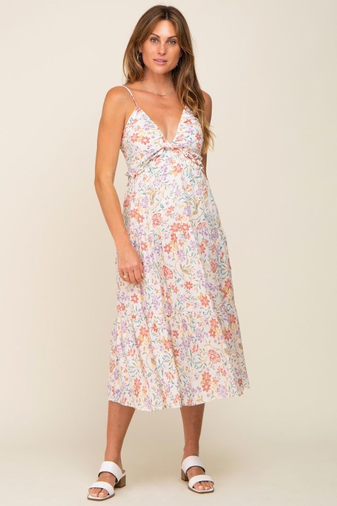 Lavender Floral Tiered Midi Dress sold by Pinkblush product image thumbnail 5