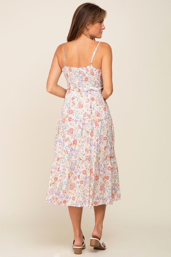 Lavender Floral Tiered Midi Dress sold by Pinkblush product image thumbnail 3