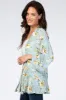 Light Blue Floral Ruffle Hem Cover Up sold by Pinkblush