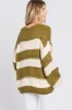 Olive Striped Knit Sweater sold by Pinkblush