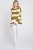 Olive Striped Knit Sweater sold by Pinkblush