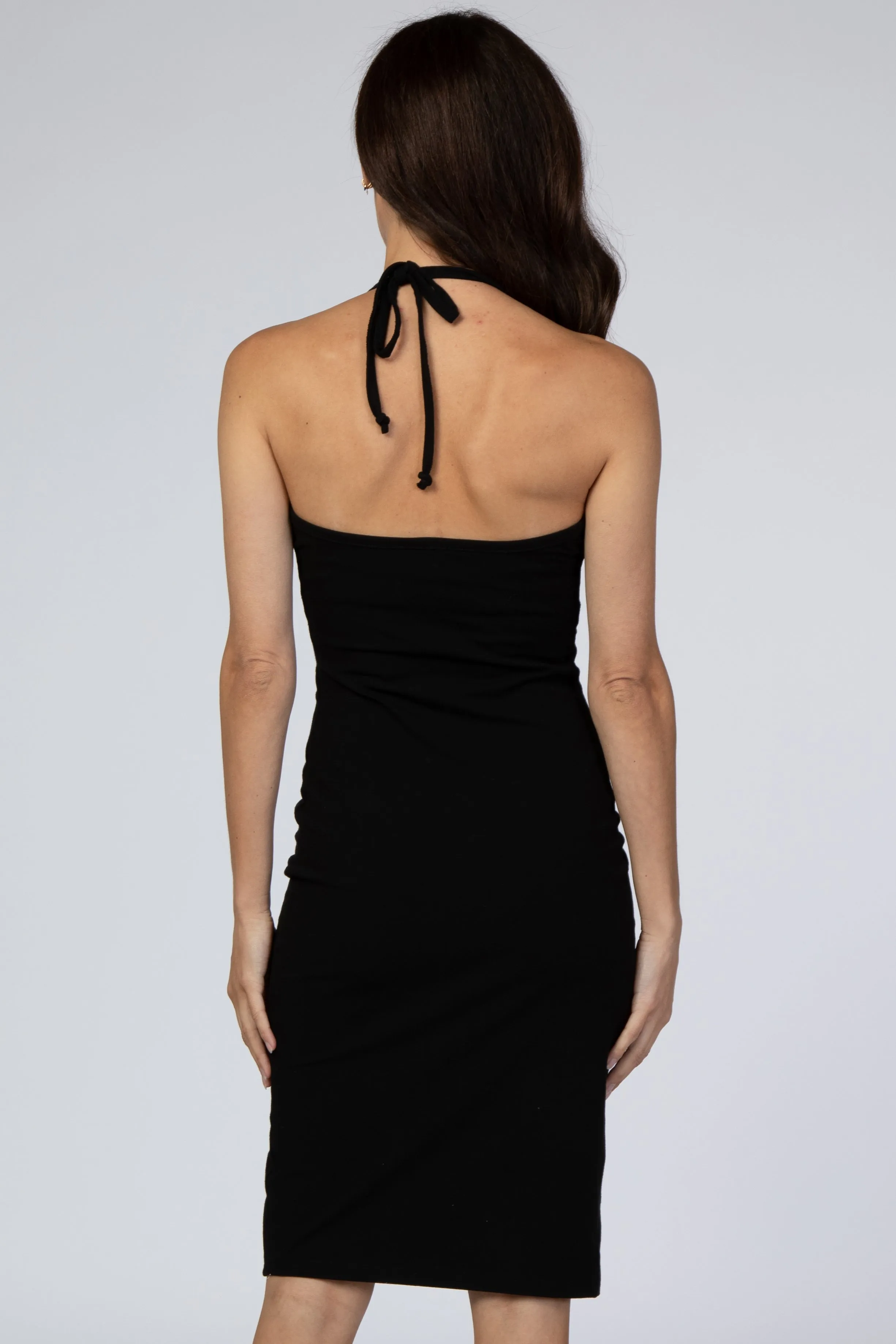 Black Halter Neck Dress sold by Pinkblush product image thumbnail 3