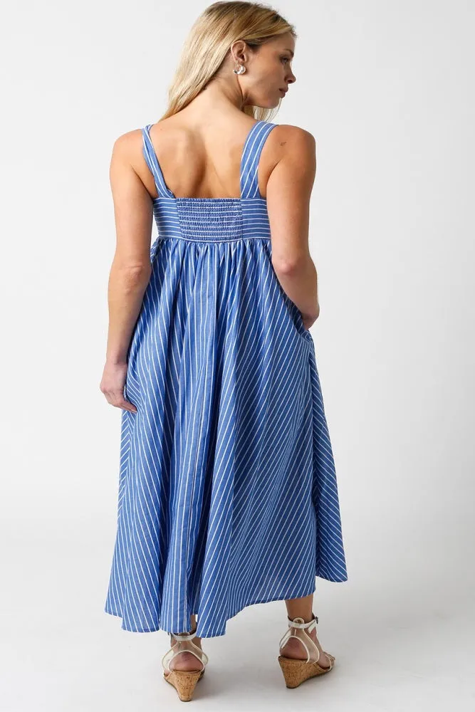 Blue Striped Front Tie Maxi Dress sold by Pinkblush product image thumbnail 3
