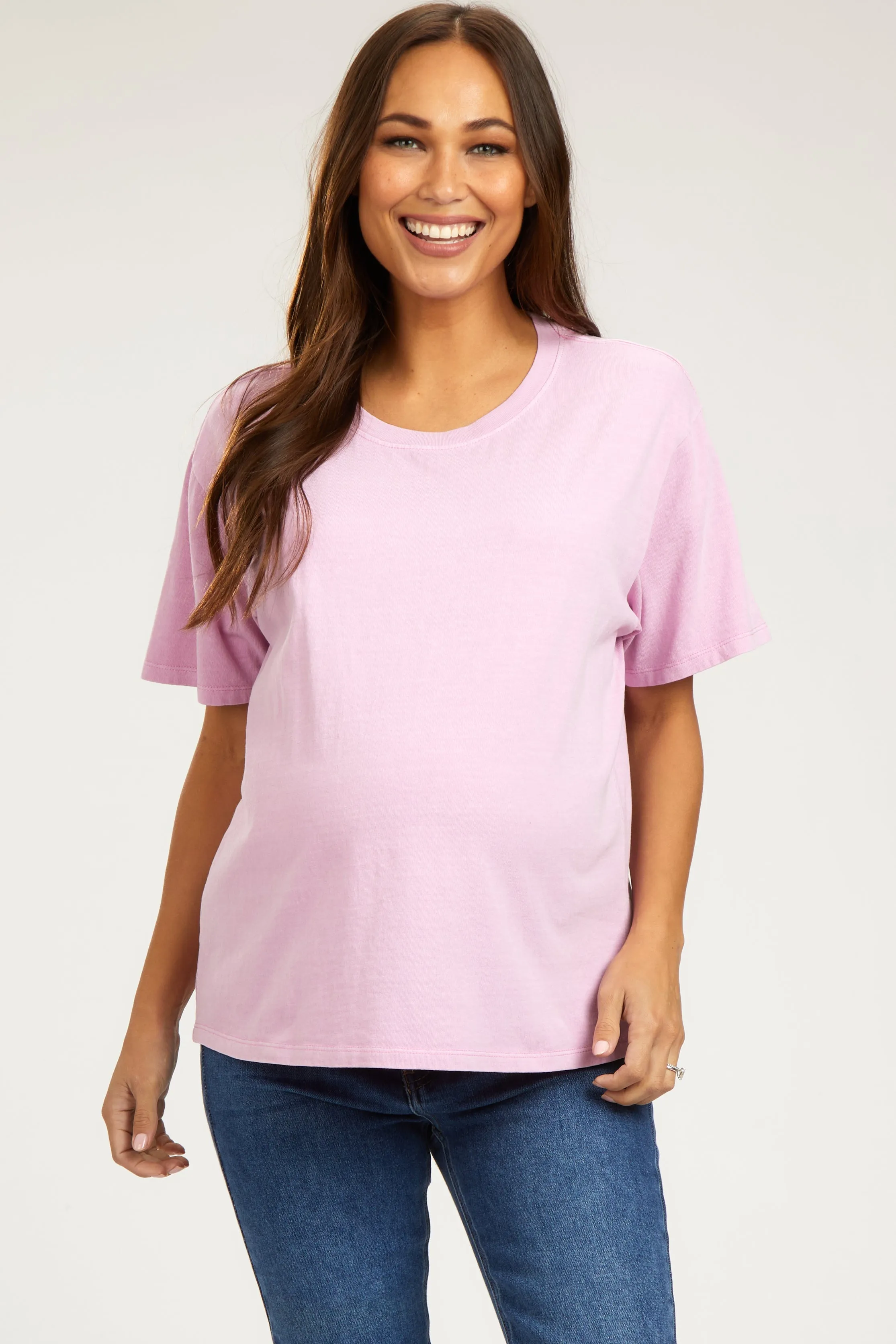 Pink Short Sleeve Maternity Top sold by Pinkblush