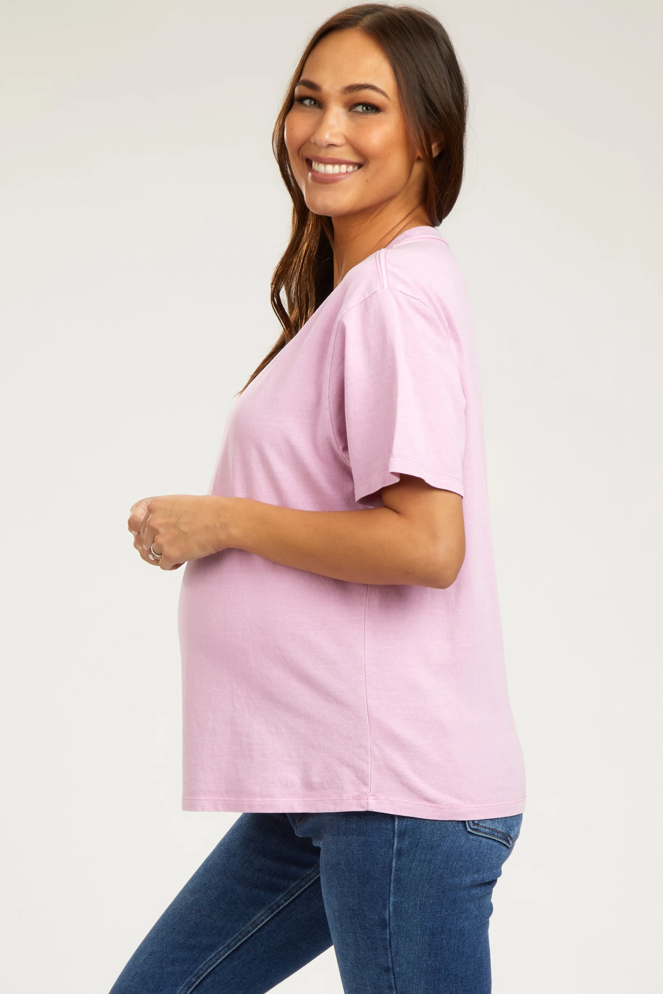 Pink Short Sleeve Maternity Top sold by Pinkblush product image thumbnail 2