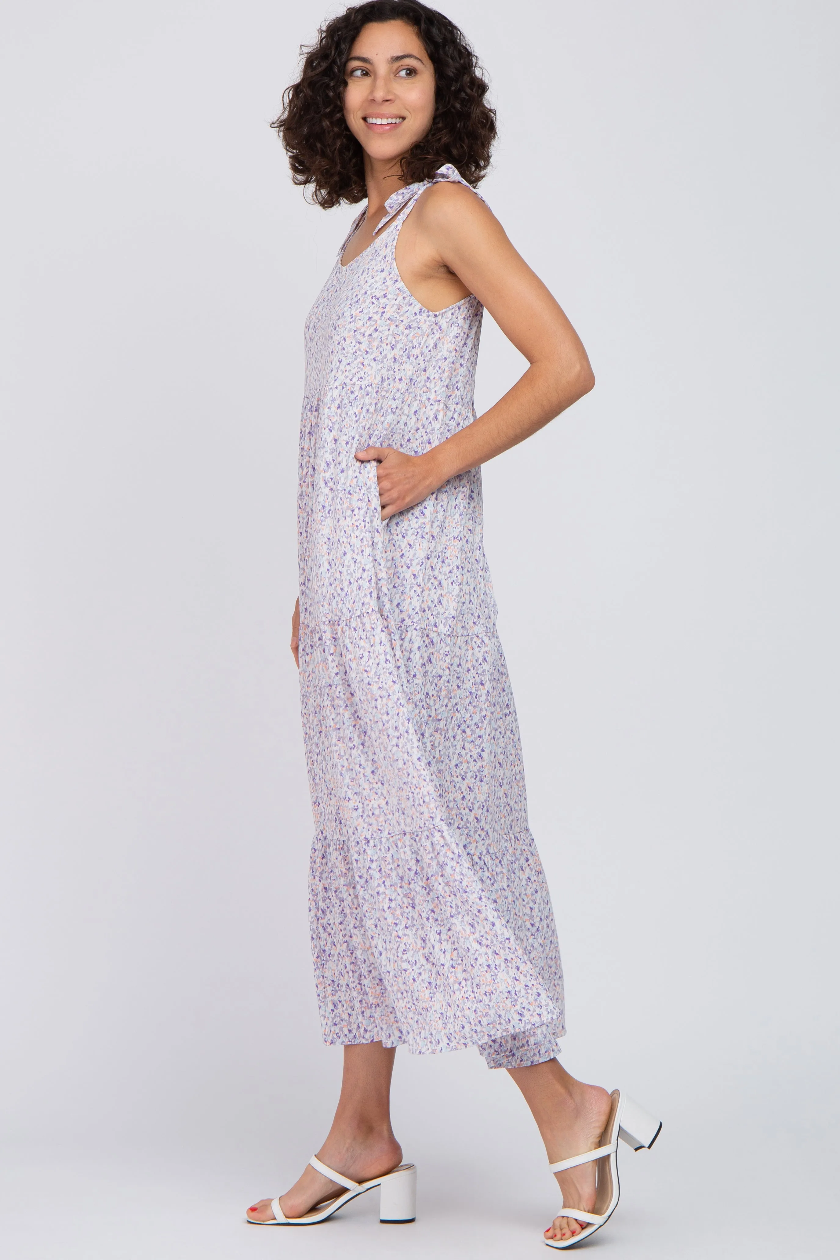 Lavender Printed Tiered Maxi Dress sold by Pinkblush product image thumbnail 2