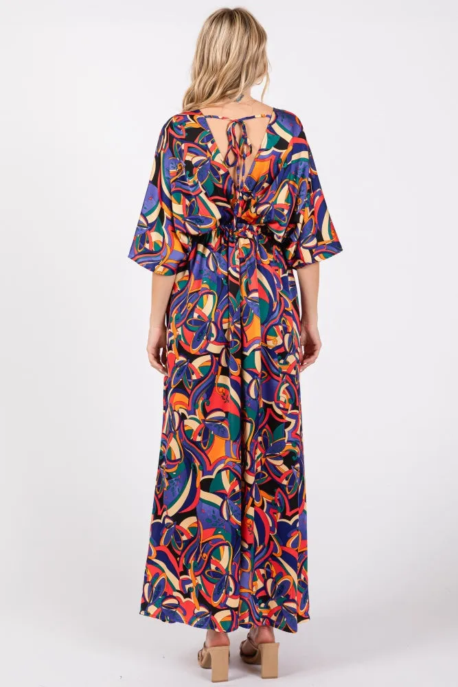 Black Abstract Back Tie Maxi Dress sold by Pinkblush product image thumbnail 3