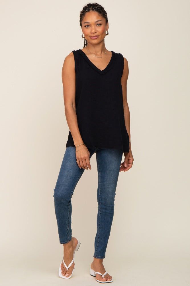 Black Sleeveless Textured Top sold by Pinkblush product image thumbnail 4