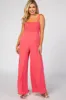 Coral Sleeveless Wide Leg Maternity Jumpsuit sold by Pinkblush