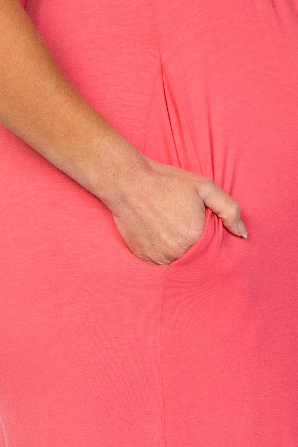 Coral Sleeveless Wide Leg Maternity Jumpsuit sold by Pinkblush product image thumbnail 5