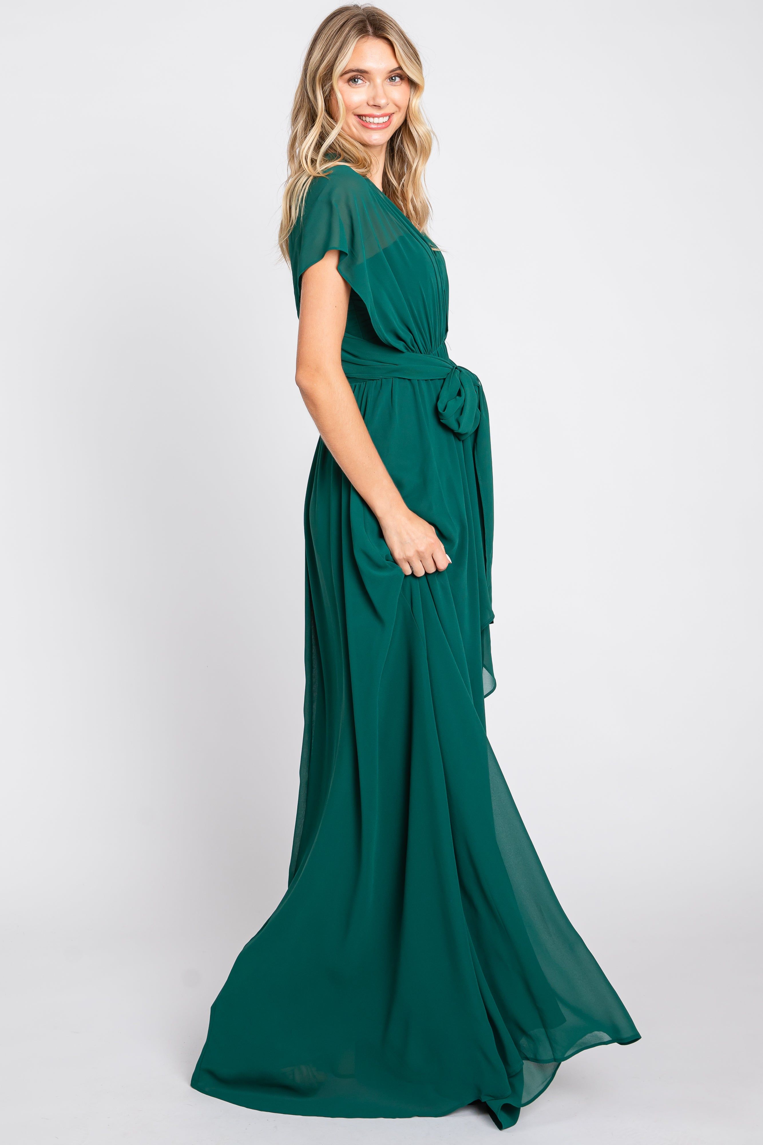 Forest Green Sweetheart Convertible Chiffon Gown sold by Pinkblush product image thumbnail 3